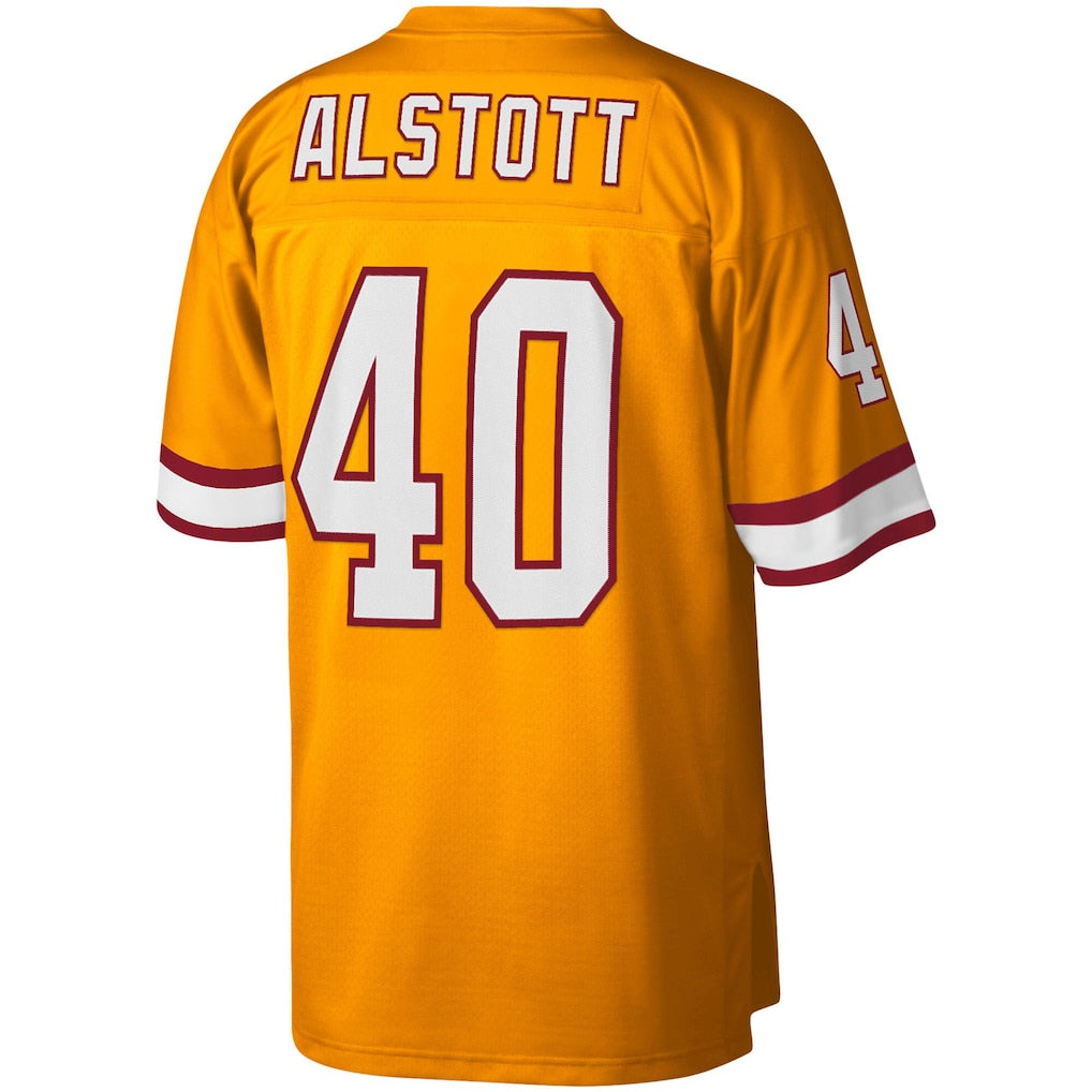 TB.Buccaneers #40 Mike Alstott Orange Big & Tall 1996 Retired Player Replica Jersey football jersey product view 1