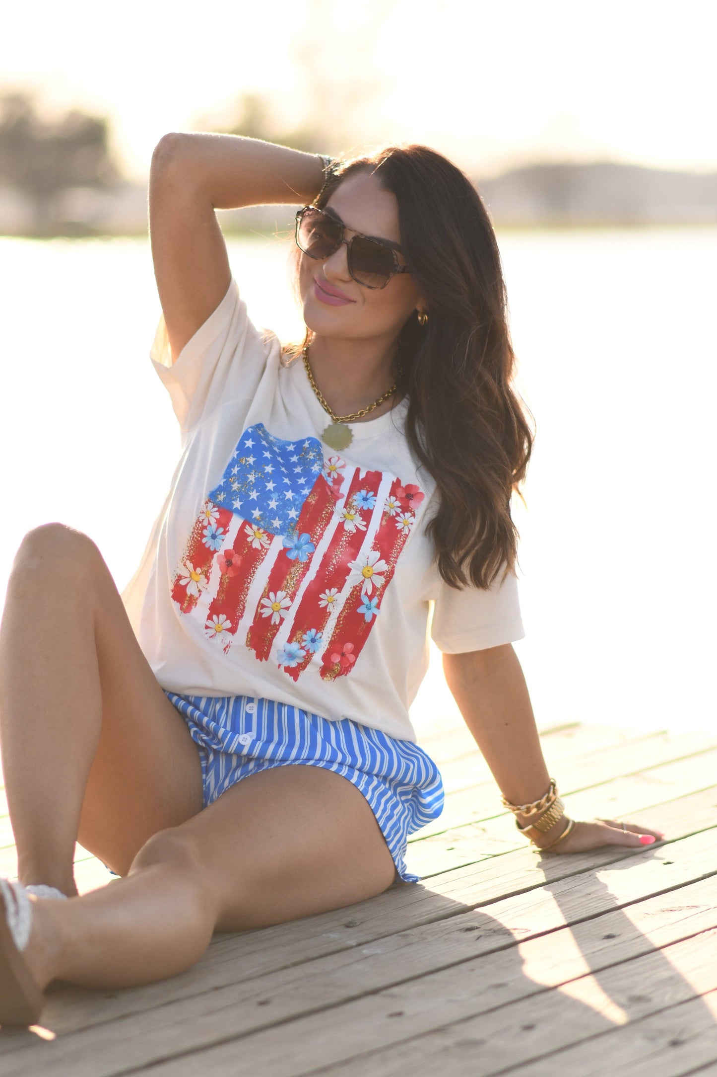 Floral Swatch Flag Tee Unisex T-shirt, Sweatshirt, Hoodie, Long Sleeve Tee - T-Shirt, Sweatshirt, Hoodie