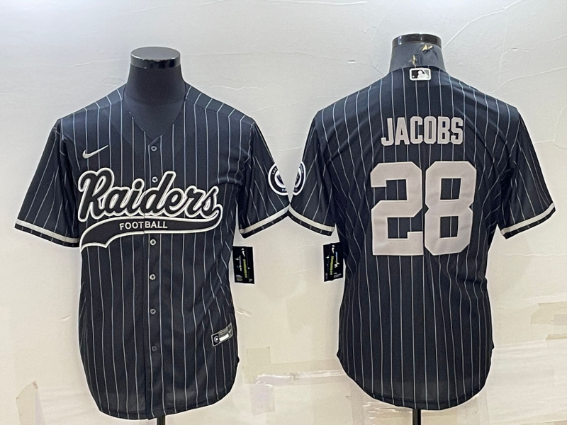 Men's Las Vegas Raiders Josh Jacobs #28 Black Player Game Jersey1 Joint Edition football jersey product view 1