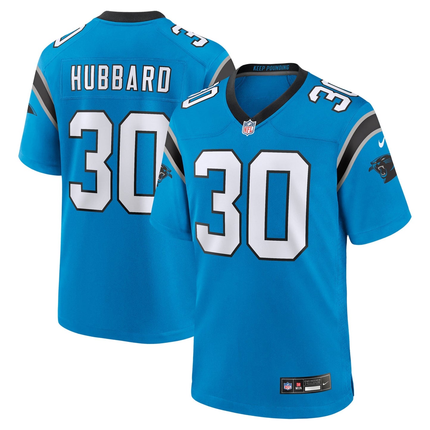 Carolina Panthers Chuba Hubbard Blue Alternate Game Jersey football jersey product view 1
