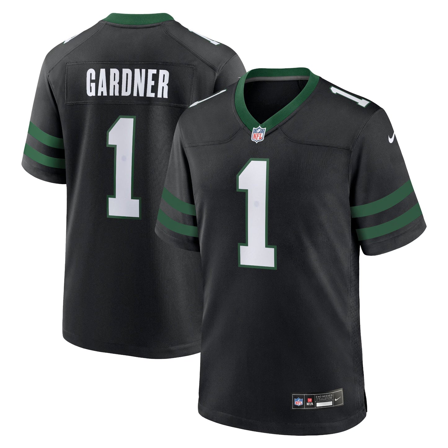 New York Jets Ahmad Sauce Gardner Legacy Black Alternate Game Jersey football jersey product view 1