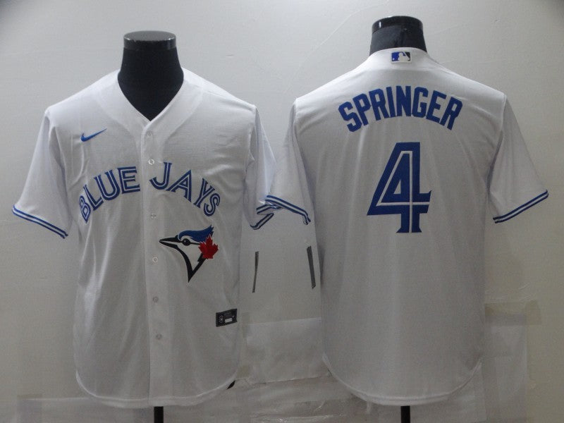 Men's Toronto Blue Jays George Springer White Replica Baseball Jersey baseball jersey product view 1