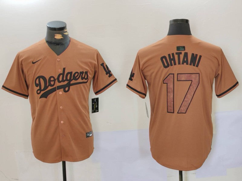 Men's Los Angeles Dodgers Shohei Ohtani Brown Game Jersey baseball jersey product view 1