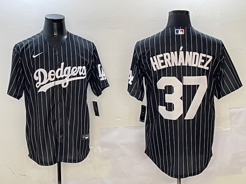 Men's Los Angeles Dodgers Teoscar Hernandez Black Alternate Limited Player Jersey baseball jersey product view 1