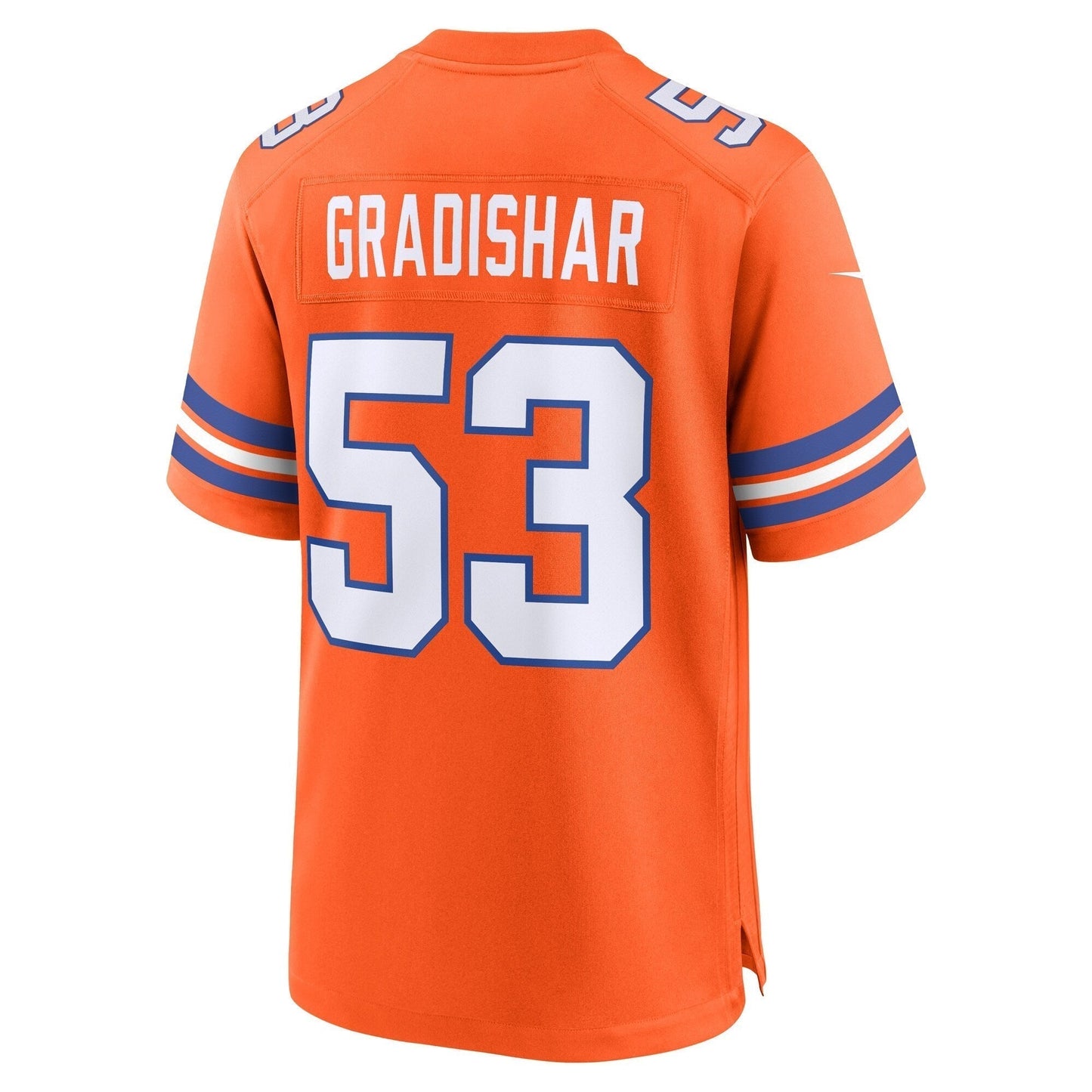 Randy Gradishar Denver Broncos Mile High Collection 1977 Throwback Retired Game Jersey - Orange football jersey product view 3