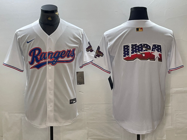 Men's Texas Rangers White 2024 Gold Collection Limited Jersey1 baseball jersey product view 1