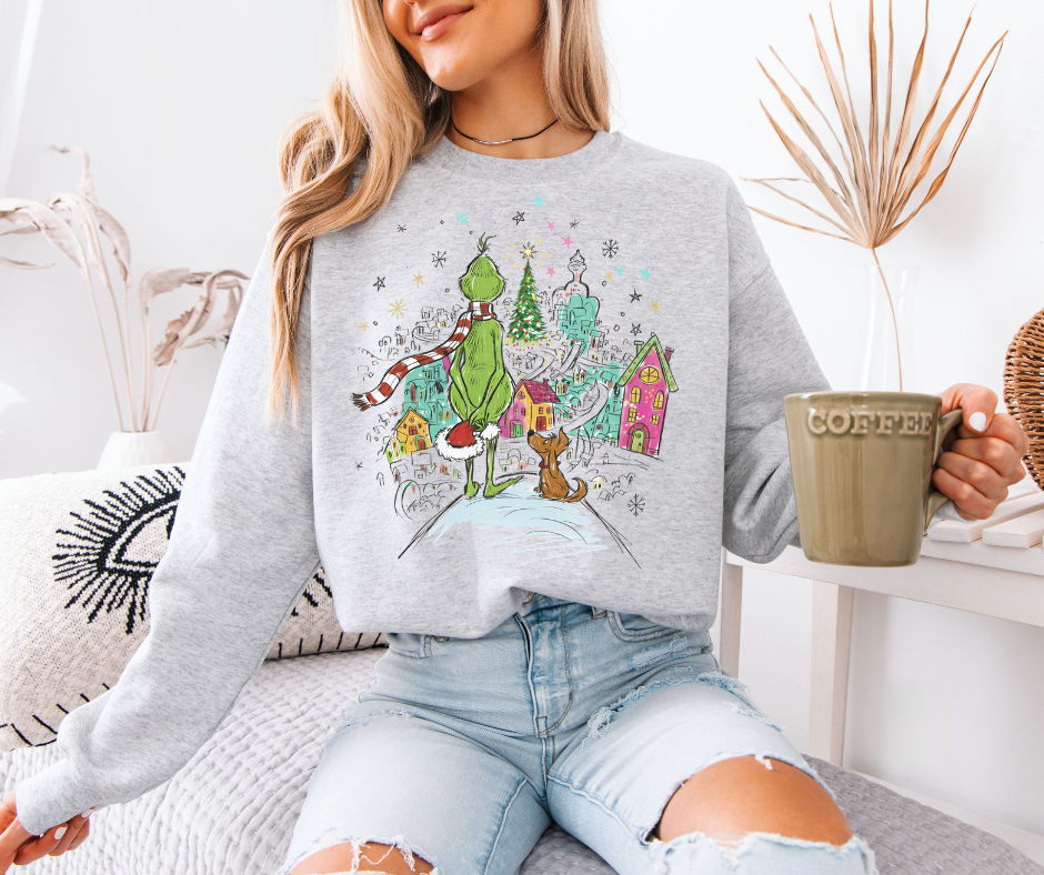 Grinch and Max Unisex T-shirt, Sweatshirt, Hoodie, Long Sleeve Tee - T-Shirt, Sweatshirt, Hoodie