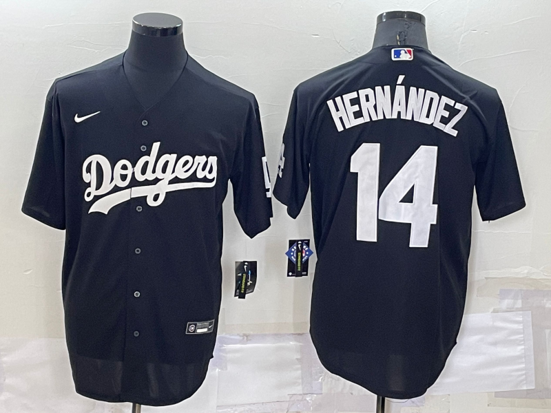 Men's Los Angeles Dodgers Enrique Hernandez Black Replica Baseball Jersey baseball jersey product view 1