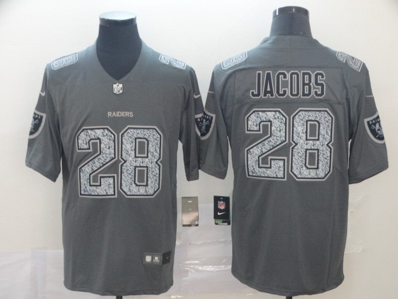 Men's Las Vegas Raiders Josh Jacobs #28 Gray Player Game Jersey1 football jersey product view 1
