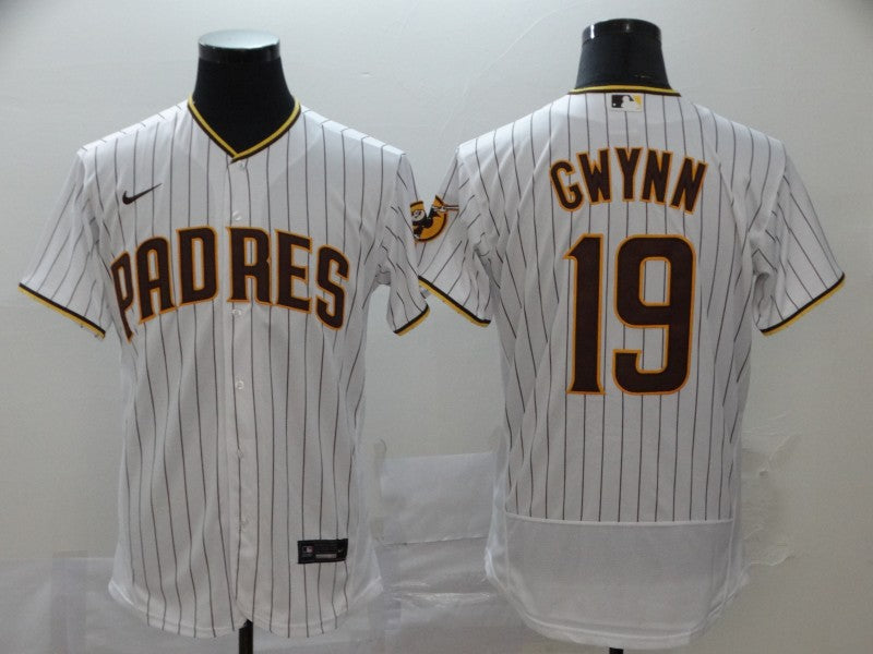 Men's San Diego Padres #19 Tony Gwynn White Stitched Jersey baseball jersey product view 1