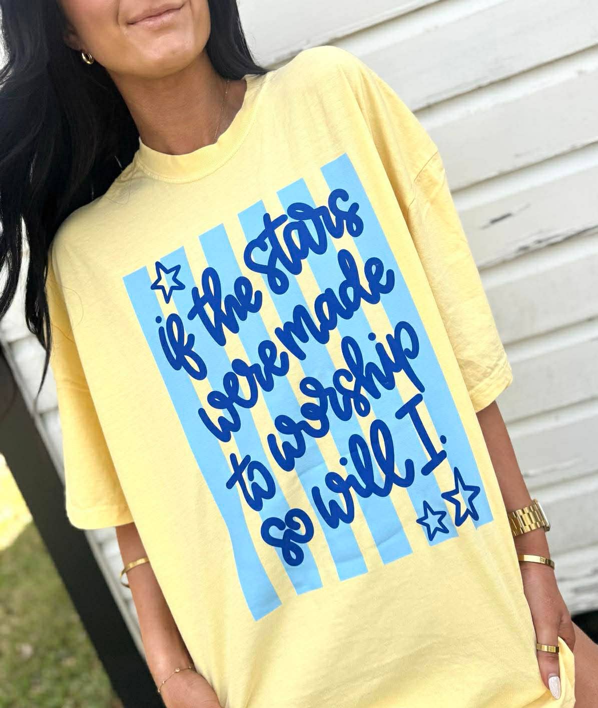 Stars Were Made To Worship Stripes Dtf Design Unisex T-shirt, Sweatshirt, Hoodie, Long Sleeve Tee - T-Shirt, Sweatshirt, Hoodie