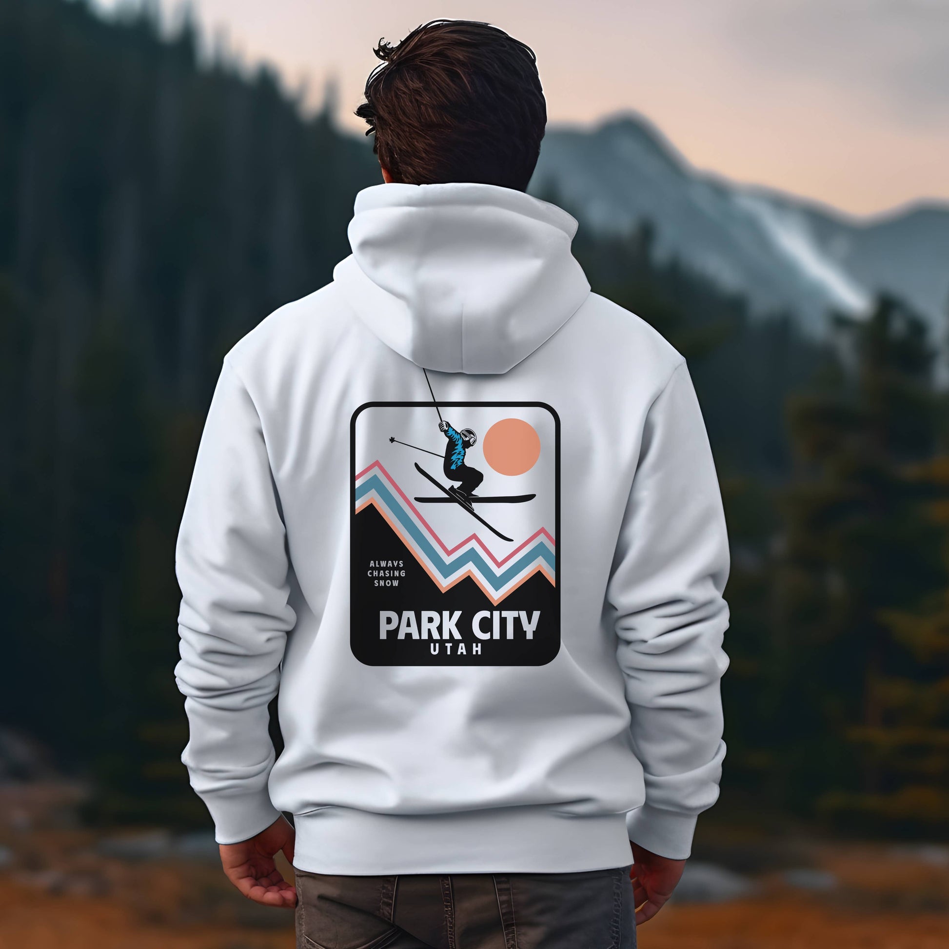 Customizable Skier Hoodie | Sizes S-2XL Unisex T-shirt, Sweatshirt, Hoodie, Long Sleeve Tee - T-Shirt, Sweatshirt, Hoodie