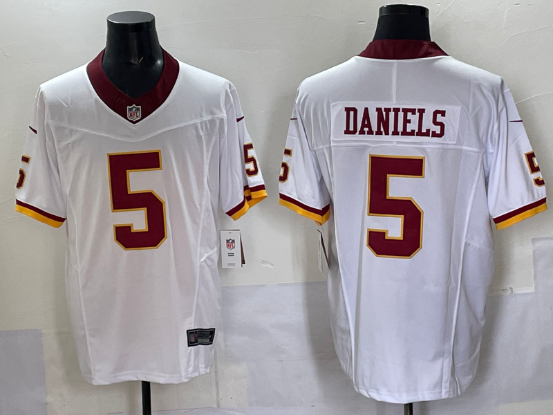 Men's Washington Commanders Jayden Daniels White Game Player Jersey football jersey product view 1