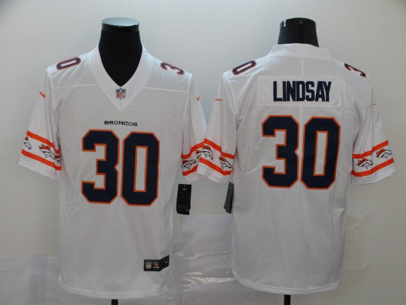 Men's Denver Broncos Phillip Lindsay #30 White Game Player Jersey1 football jersey product view 1