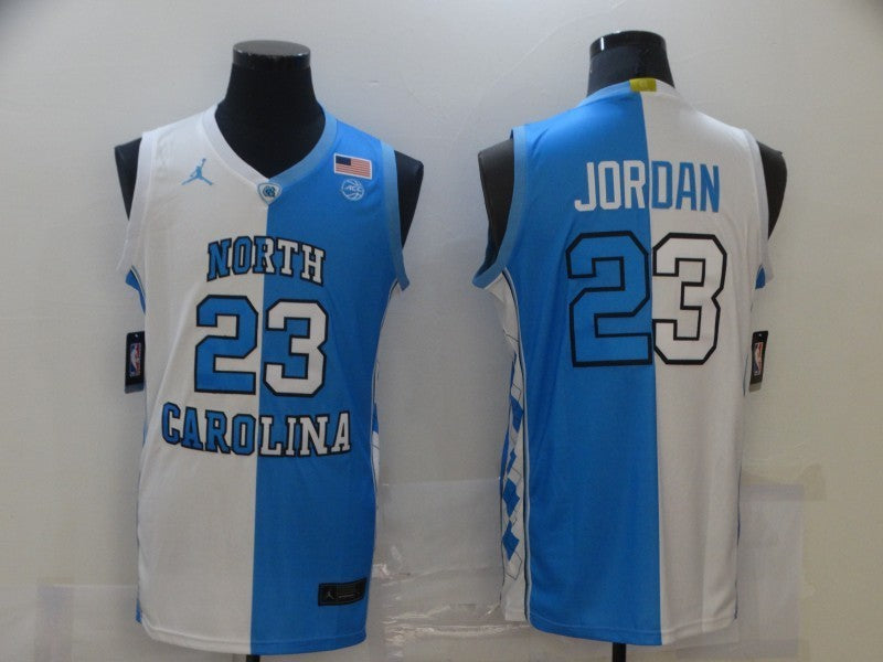 Men's North Carolina Tar Heels Michael Jordan #23 White/Blue Game Jersey basketball jersey product view 1