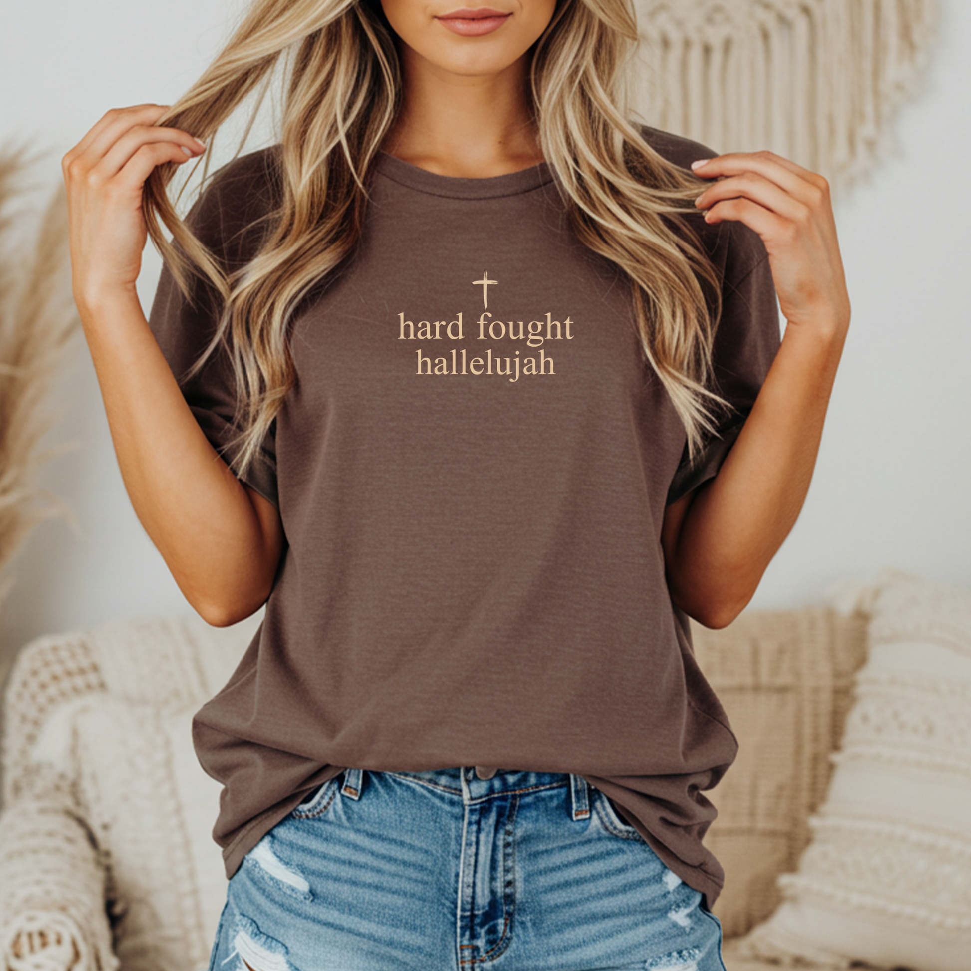Hard Fought Hallelujah Faith Graphic Tee - SummerTee Unisex T-shirt, Sweatshirt, Hoodie, Long Sleeve Tee - T-Shirt, Sweatshirt, Hoodie