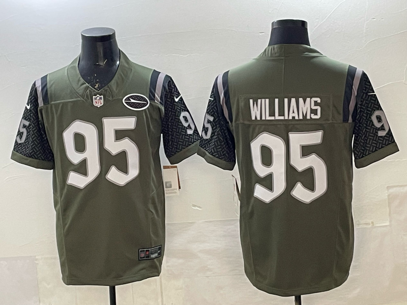Men's New York Jets Quinnen Williams Gotham Green 2025 Rivalries Collection Game Jersey football jersey product view 1