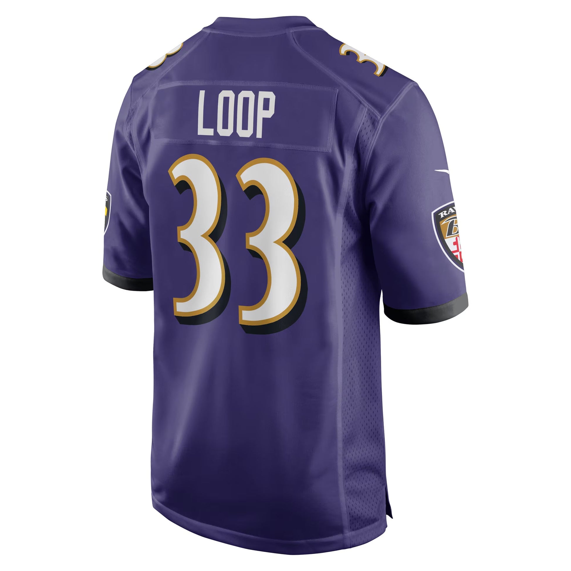 Baltimore Ravens Tyler Loop Purple Team Game Jersey football jersey product view 3