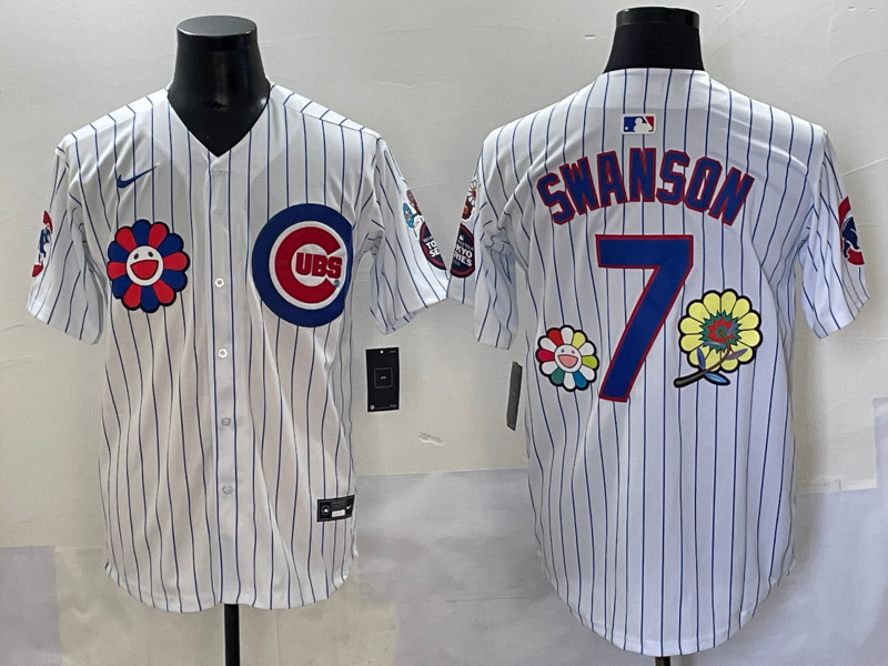 Men's Chicago Cubs Dansby Swanson White Limited Player Jersey baseball jersey product view 1