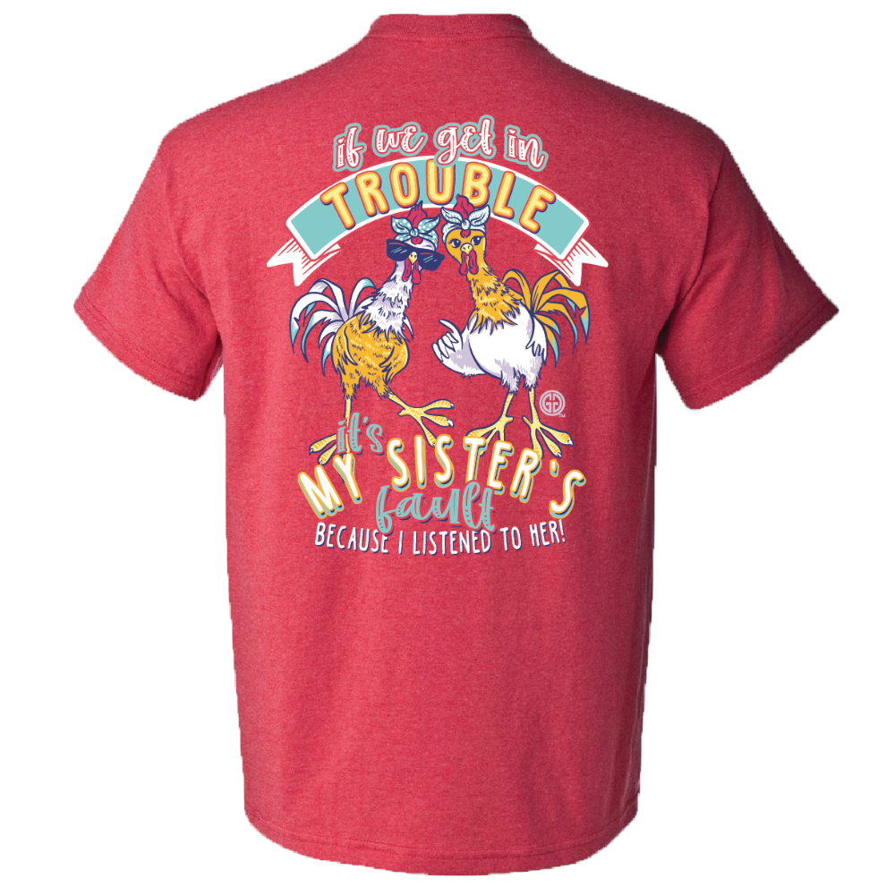 2650 Sister's Fault Heather Red Unisex T-shirt, Sweatshirt, Hoodie, Long Sleeve Tee - T-Shirt, Sweatshirt, Hoodie