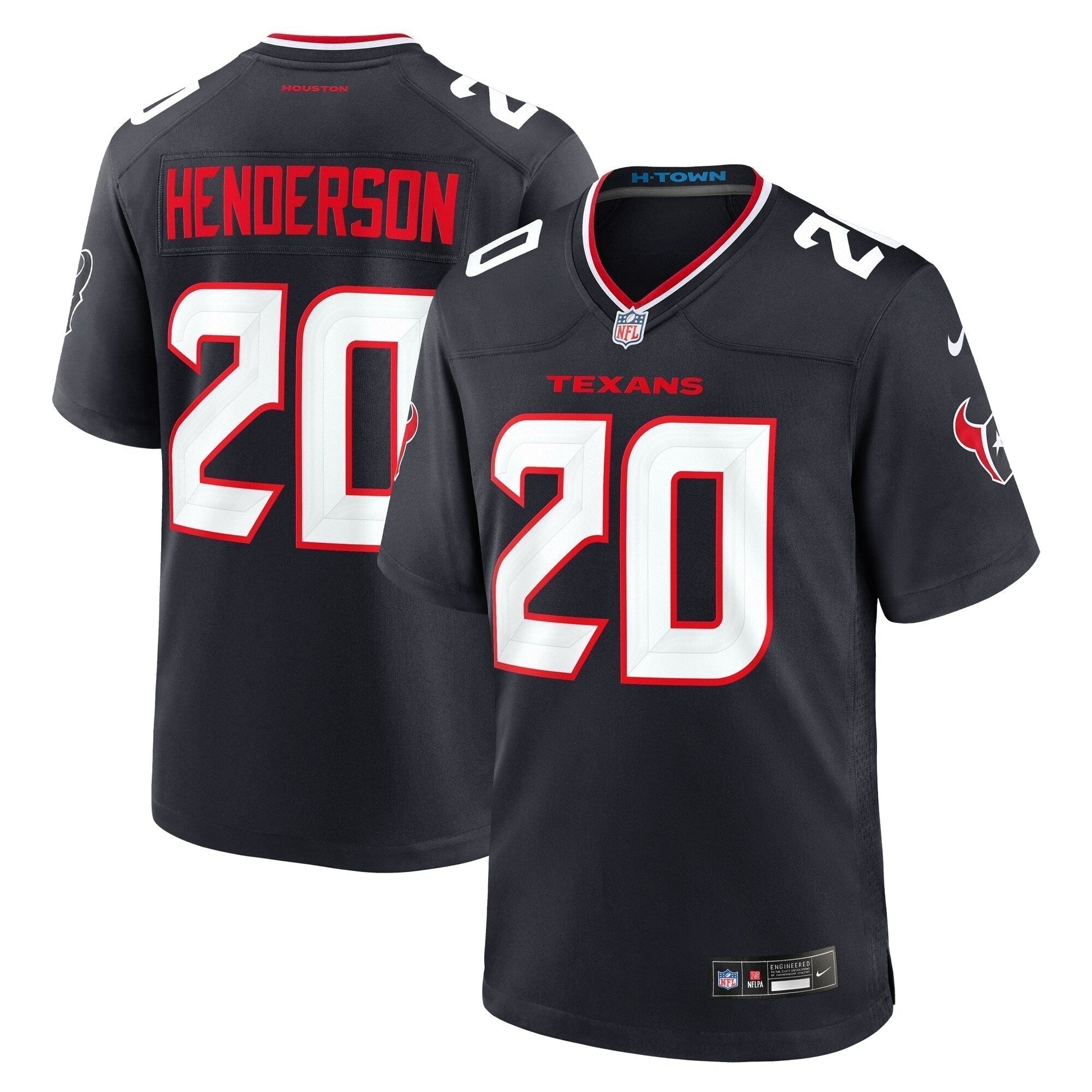 C.J. Henderson Houston Texans Team Game Jersey - Navy football jersey product view 1