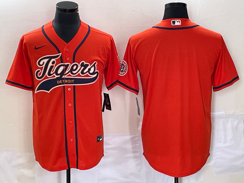 Men's Detroit Tigers Orange Blank Replica Jersey1 Joint Edition baseball jersey product view 1