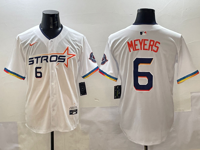 Men's Houston Astros Jake Meyers White 2025 City Connect Limited Player Jersey baseball jersey product view 1