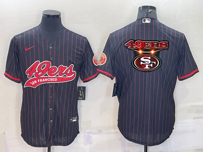 Men's San Francisco 49ers Black Game Player Jersey football jersey product view 1