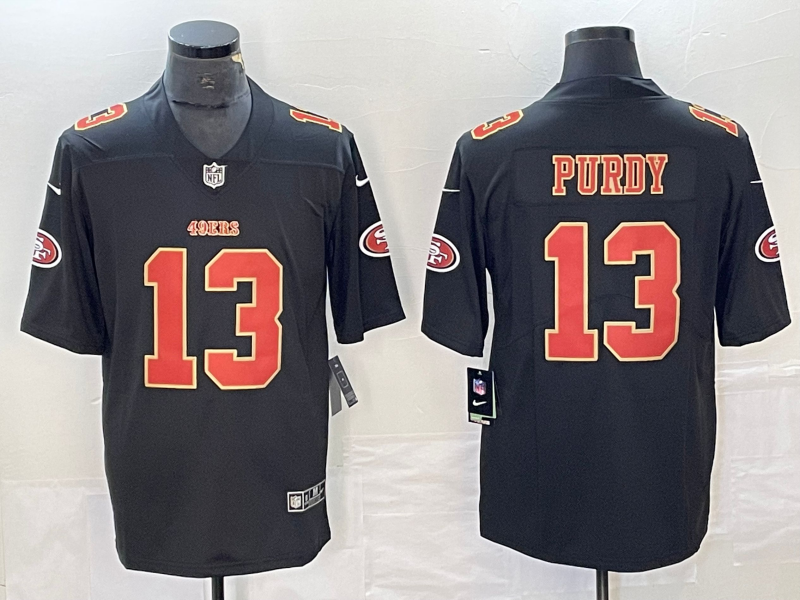 Men's San Francisco 49ers Brock Purdy Carbon Black Fashion Game Jersey football jersey product view 1