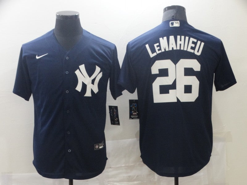 Men's New York Yankees DJ LeMahieu #26 Navy Replica Baseball Jersey baseball jersey product view 1