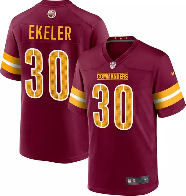 Austin Ekeler Washington Commanders Jersey football jersey product view 1