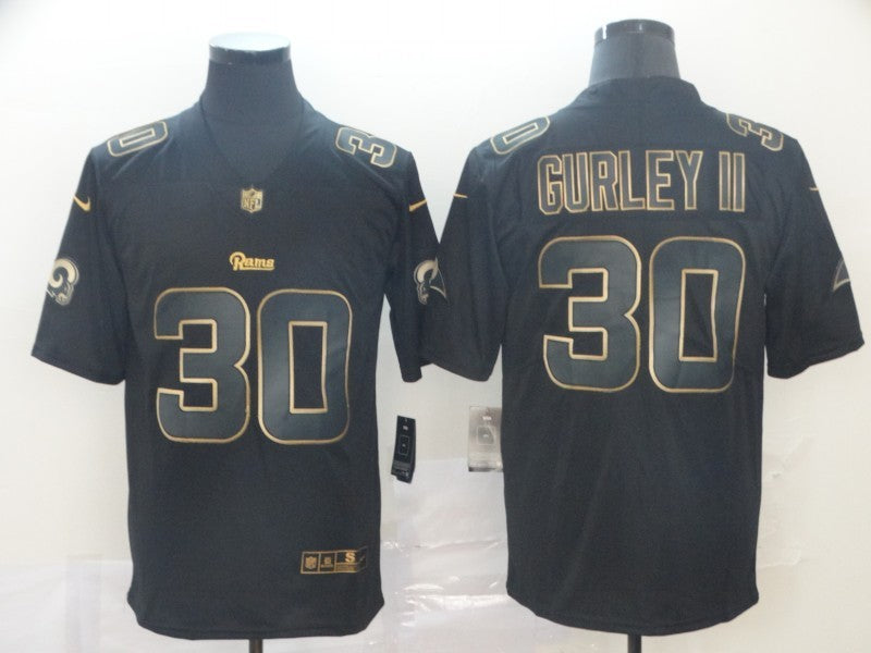 Men's Los Angeles Rams Todd Gurley II #30 Black Game Player Jersey1 football jersey product view 1