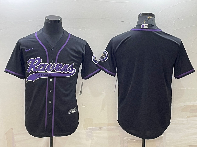 Men's Baltimore Ravens Black Blank Jersey football jersey product view 1