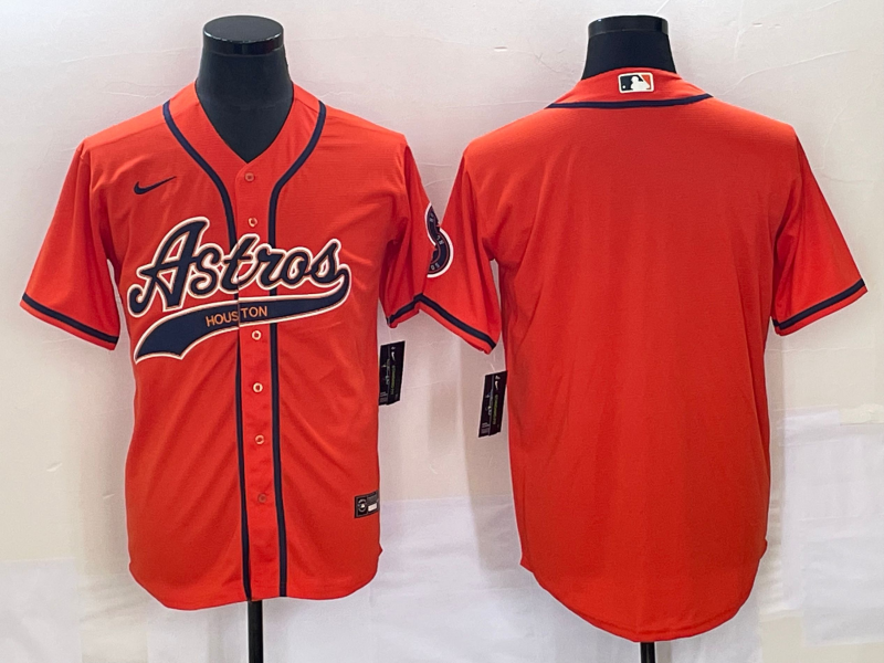 Men's Houston Astros Orange Replica Blank Jersey1 Joint Edition baseball jersey product view 1