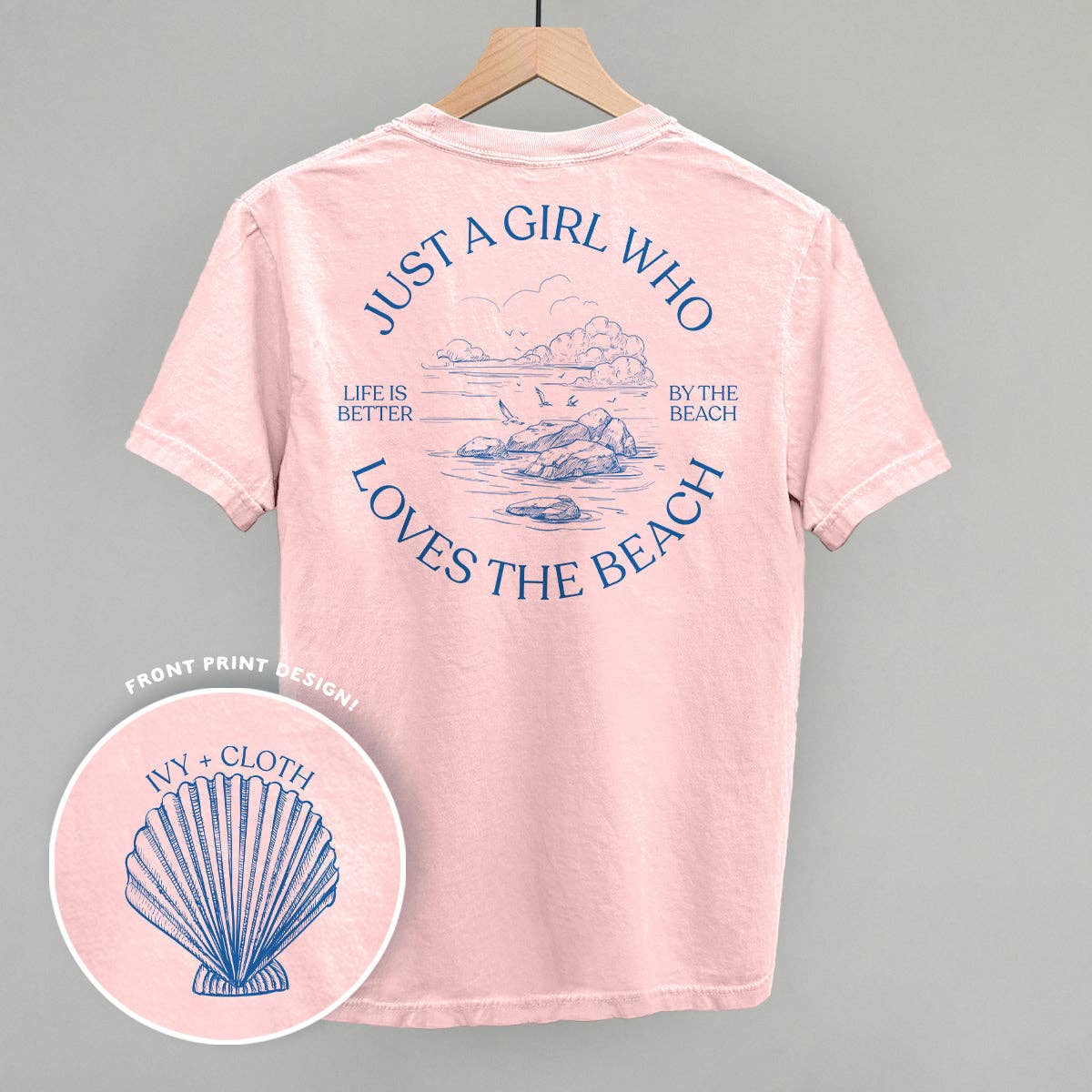 Just A Girl Who Loves the Beach (Back Print) Unisex T-shirt, Sweatshirt, Hoodie, Long Sleeve Tee - T-Shirt, Sweatshirt, Hoodie