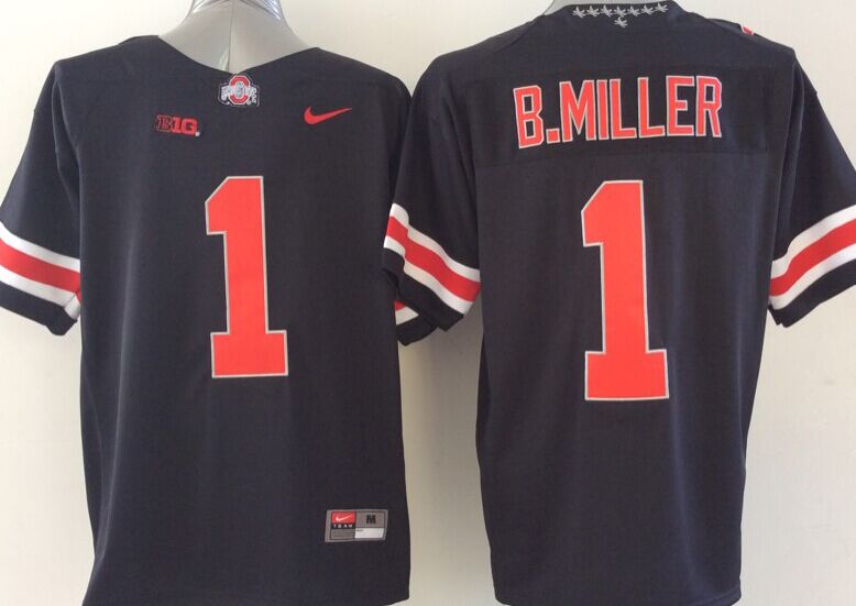 Men's Ohio State Buckeyes Braxton Miller Black Player Jersey sports jersey product view 1