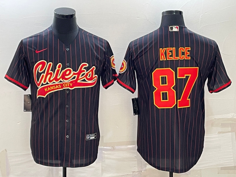 Men's Kansas City Chiefs Travis Kelce Black Game Player Jersey Joint Edition football jersey product view 1