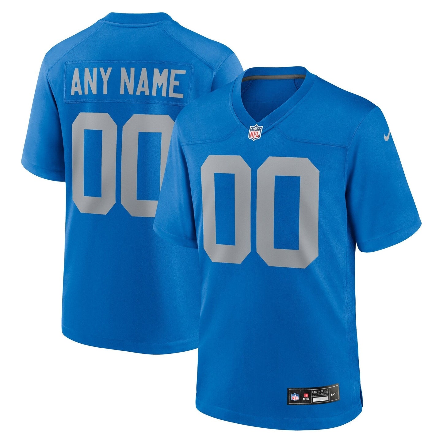 Detroit Lions Blue Alternate Custom Game Jersey football jersey product view 1