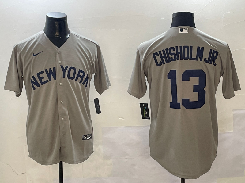Men's New York Yankees Jazz Chisholm Jr. Gray Away Limited Player Jersey baseball jersey product view 1
