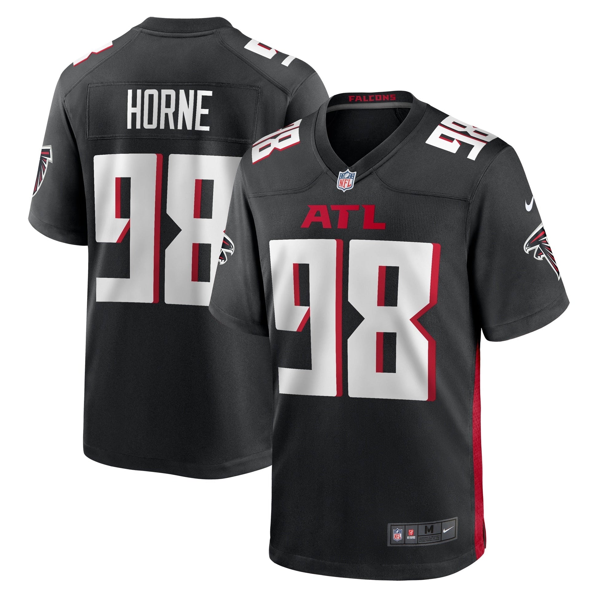 Timmy Horne Atlanta Falcons Game Jersey - { Black football jersey product view 1