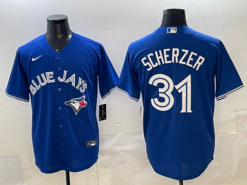 Men's Toronto Blue Jays Max Scherzer #31 Rush Blue Replica Player Jersey baseball jersey product view 1