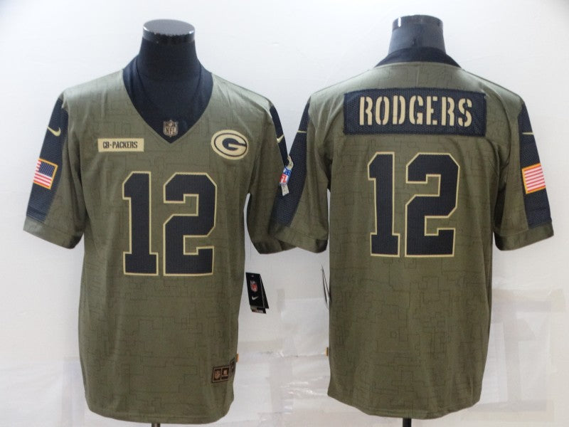 Men's Green Bay Packers Aaron Rodgers Brown Game Player Jersey football jersey product view 1