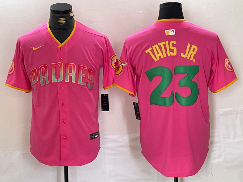 Men's San Diego Padres Fernando Tatis Jr. Pink Replica Player Jersey baseball jersey product view 1