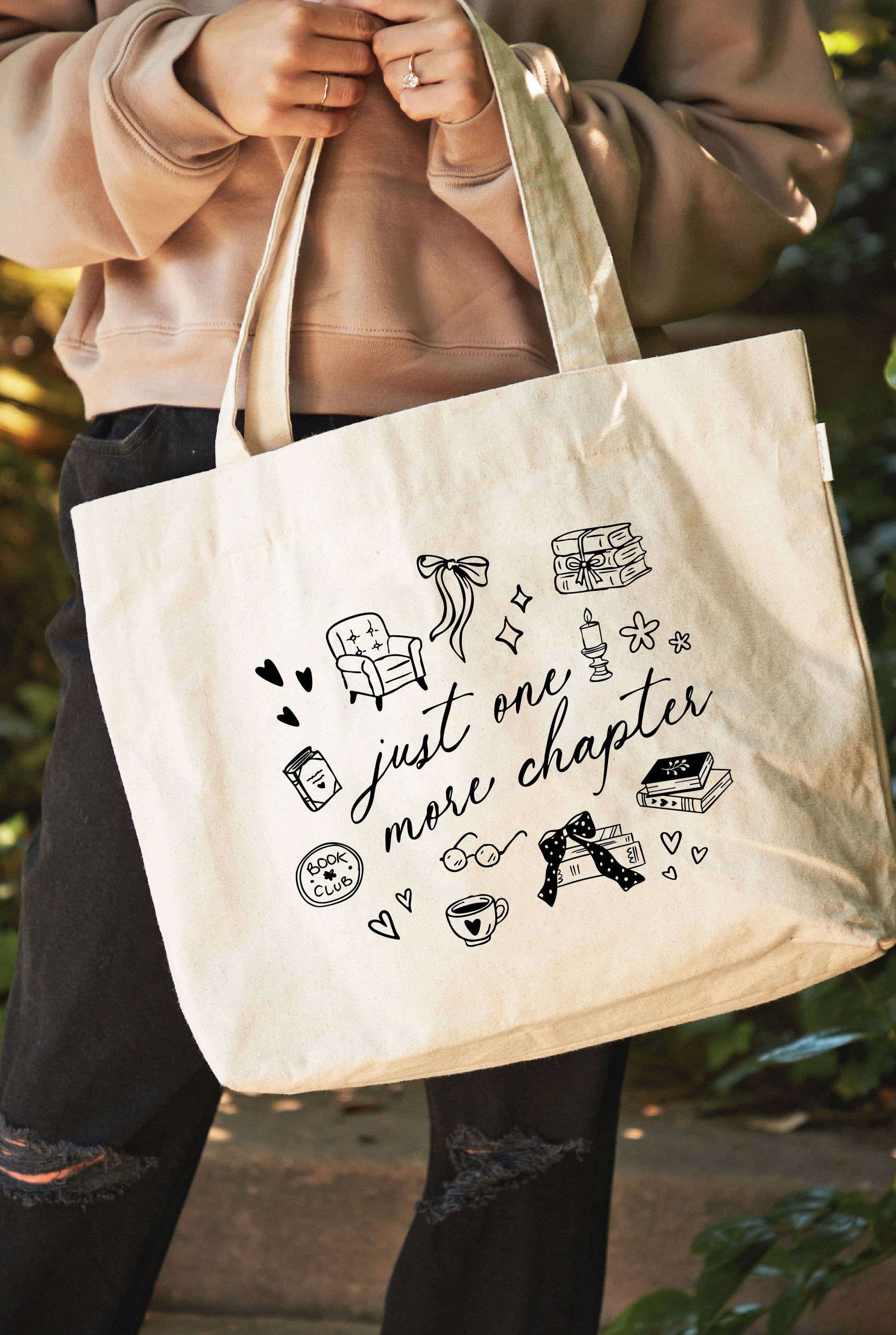 Just One More Chapter Canvas Tote Bag Unisex T-shirt, Sweatshirt, Hoodie, Long Sleeve Tee - T-Shirt, Sweatshirt, Hoodie