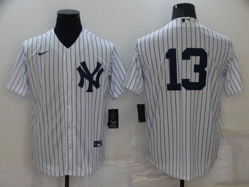 Men's New York Yankees Alex Rodriguez White Replica Player Name Jersey baseball jersey product view 1