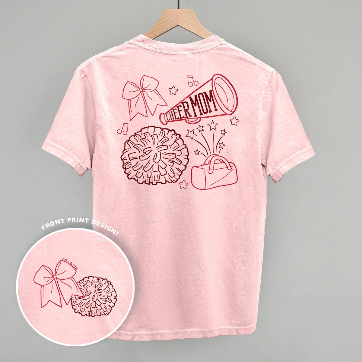 Cheer Mom Doodle (Back Print) Unisex T-shirt, Sweatshirt, Hoodie, Long Sleeve Tee - T-Shirt, Sweatshirt, Hoodie