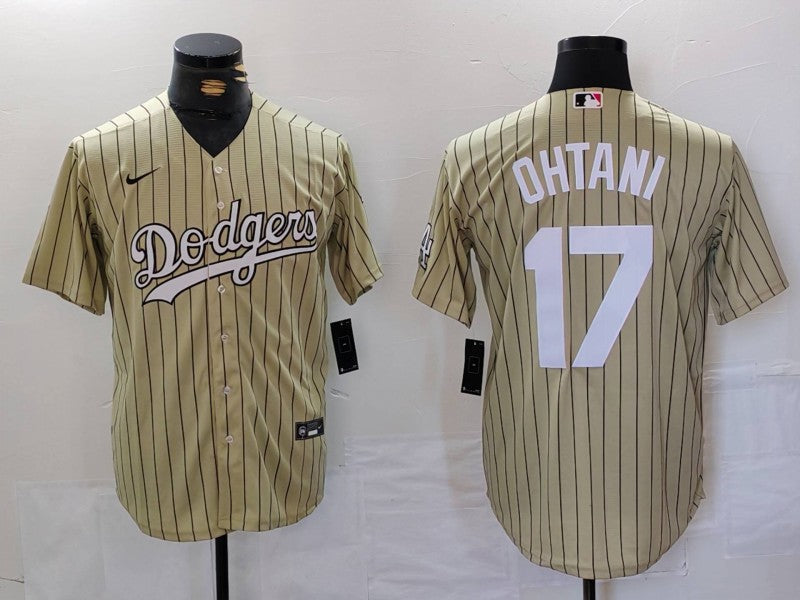 Men's Los Angeles Dodgers Shohei Ohtani #17 Gold Replica Player Jersey baseball jersey product view 1