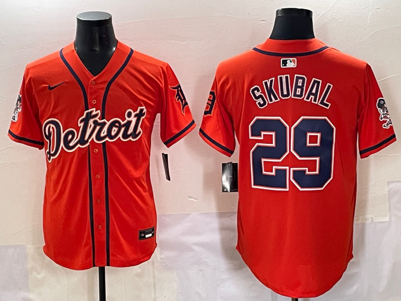 Men's Detroit Tigers Tarik Skubal Orange Limited Player Jersey baseball jersey product view 1