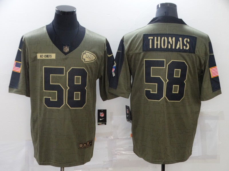 Men's Kansas City Chiefs Derrick Thomas #58 Brown Game Jersey1 football jersey product view 1