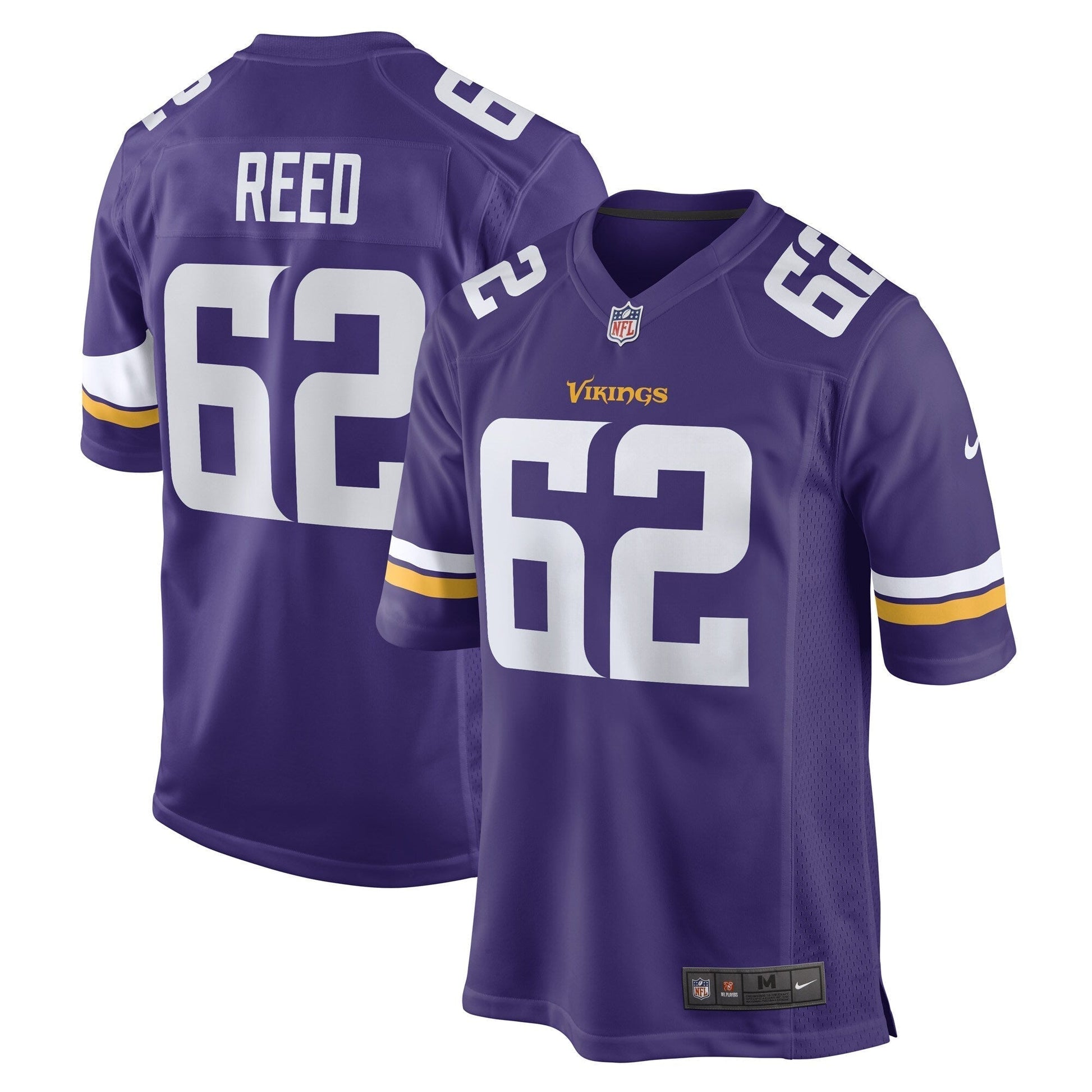 Chris Reed Minnesota Vikings Game Jersey - Purple football jersey product view 1